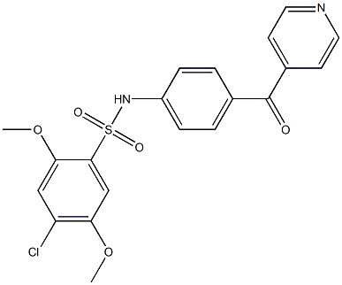 4-chloro-2,5-dimethoxy-N-[4-(pyridine-4-carbonyl)phenyl]benzenesulfonamide 구조식 이미지