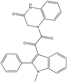 1-(1-methyl-2-phenylindol-3-yl)-2-(3-oxo-2,4-dihydroquinoxalin-1-yl)ethane-1,2-dione 구조식 이미지