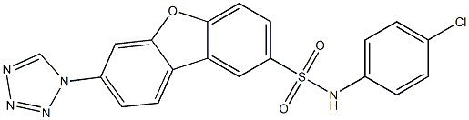 N-(4-chlorophenyl)-7-(tetrazol-1-yl)dibenzofuran-2-sulfonamide Structure