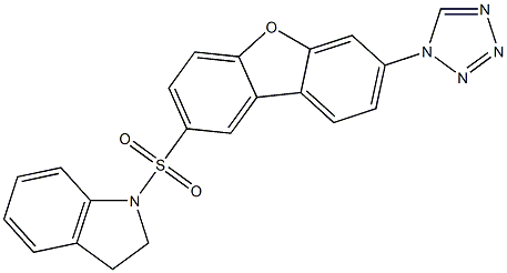 1-[7-(tetrazol-1-yl)dibenzofuran-2-yl]sulfonyl-2,3-dihydroindole Structure