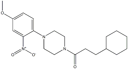 3-cyclohexyl-1-[4-(4-methoxy-2-nitrophenyl)piperazin-1-yl]propan-1-one 구조식 이미지