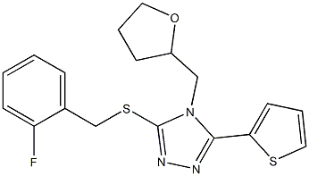 3-[(2-fluorophenyl)methylsulfanyl]-4-(oxolan-2-ylmethyl)-5-thiophen-2-yl-1,2,4-triazole Structure