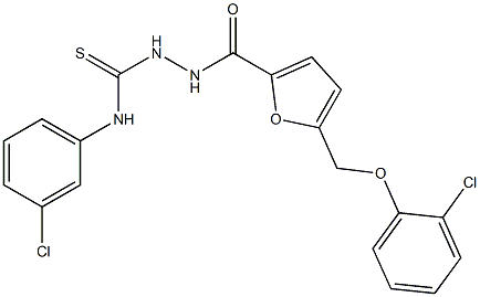 1-[[5-[(2-chlorophenoxy)methyl]furan-2-carbonyl]amino]-3-(3-chlorophenyl)thiourea 구조식 이미지