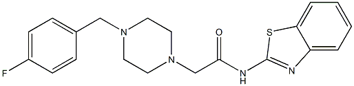 N-(1,3-benzothiazol-2-yl)-2-[4-[(4-fluorophenyl)methyl]piperazin-1-yl]acetamide 구조식 이미지