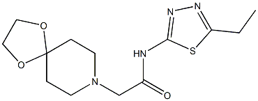 2-(1,4-dioxa-8-azaspiro[4.5]decan-8-yl)-N-(5-ethyl-1,3,4-thiadiazol-2-yl)acetamide 구조식 이미지