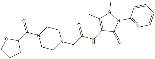 N-(1,5-dimethyl-3-oxo-2-phenylpyrazol-4-yl)-2-[4-(oxolane-2-carbonyl)piperazin-1-yl]acetamide Structure