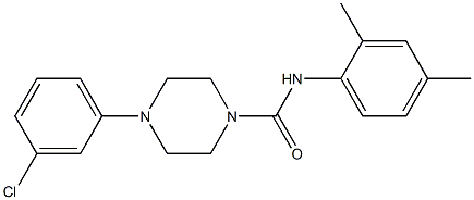 4-(3-chlorophenyl)-N-(2,4-dimethylphenyl)piperazine-1-carboxamide 구조식 이미지