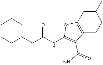 6-methyl-2-[(2-piperidin-1-ylacetyl)amino]-4,5,6,7-tetrahydro-1-benzothiophene-3-carboxamide 구조식 이미지