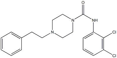 N-(2,3-dichlorophenyl)-4-(2-phenylethyl)piperazine-1-carboxamide 구조식 이미지