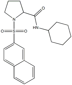 N-cyclohexyl-1-naphthalen-2-ylsulfonylpyrrolidine-2-carboxamide Structure