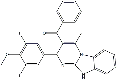 [2-(3,5-diiodo-4-methoxyphenyl)-4-methyl-2,10-dihydropyrimido[1,2-a]benzimidazol-3-yl]-phenylmethanone Structure