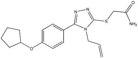 2-[[5-(4-cyclopentyloxyphenyl)-4-prop-2-enyl-1,2,4-triazol-3-yl]sulfanyl]acetamide Structure