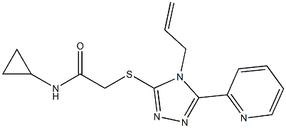 N-cyclopropyl-2-[(4-prop-2-enyl-5-pyridin-2-yl-1,2,4-triazol-3-yl)sulfanyl]acetamide 구조식 이미지