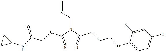 2-[[5-[3-(4-chloro-2-methylphenoxy)propyl]-4-prop-2-enyl-1,2,4-triazol-3-yl]sulfanyl]-N-cyclopropylacetamide Structure