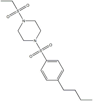 1-(4-butylphenyl)sulfonyl-4-ethylsulfonylpiperazine Structure