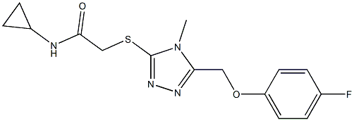 N-cyclopropyl-2-[[5-[(4-fluorophenoxy)methyl]-4-methyl-1,2,4-triazol-3-yl]sulfanyl]acetamide Structure