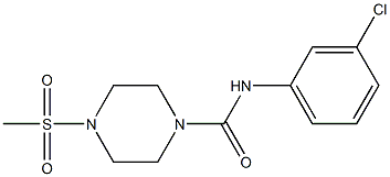 N-(3-chlorophenyl)-4-methylsulfonylpiperazine-1-carboxamide 구조식 이미지