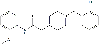 2-[4-[(2-chlorophenyl)methyl]piperazin-1-yl]-N-(2-methoxyphenyl)acetamide 구조식 이미지