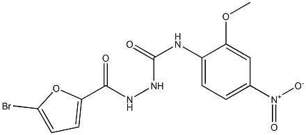 1-[(5-bromofuran-2-carbonyl)amino]-3-(2-methoxy-4-nitrophenyl)urea 구조식 이미지