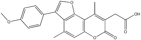 2-[3-(4-methoxyphenyl)-4,9-dimethyl-7-oxofuro[2,3-f]chromen-8-yl]acetic acid Structure