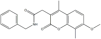 N-benzyl-2-(7-methoxy-4,8-dimethyl-2-oxochromen-3-yl)acetamide Structure