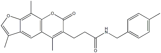 N-[(4-methylphenyl)methyl]-3-(3,5,9-trimethyl-7-oxofuro[3,2-g]chromen-6-yl)propanamide Structure