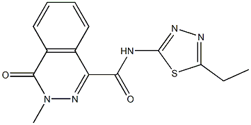 N-(5-ethyl-1,3,4-thiadiazol-2-yl)-3-methyl-4-oxophthalazine-1-carboxamide 구조식 이미지