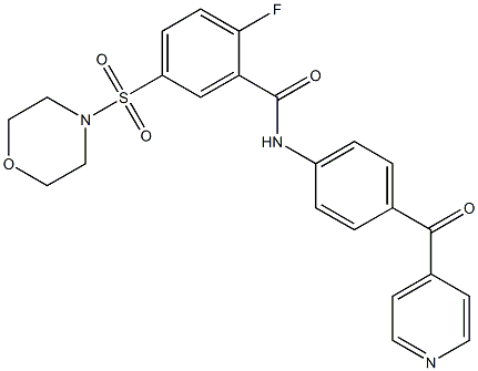 2-fluoro-5-morpholin-4-ylsulfonyl-N-[4-(pyridine-4-carbonyl)phenyl]benzamide 구조식 이미지