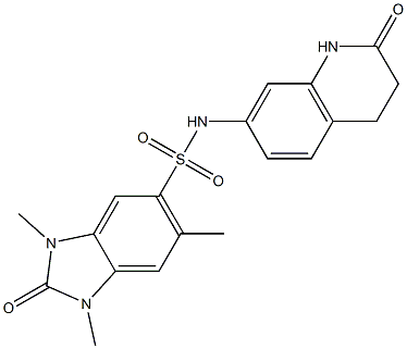 1,3,6-trimethyl-2-oxo-N-(2-oxo-3,4-dihydro-1H-quinolin-7-yl)benzimidazole-5-sulfonamide 구조식 이미지