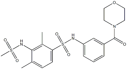 3-(methanesulfonamido)-2,4-dimethyl-N-[3-(morpholine-4-carbonyl)phenyl]benzenesulfonamide 구조식 이미지