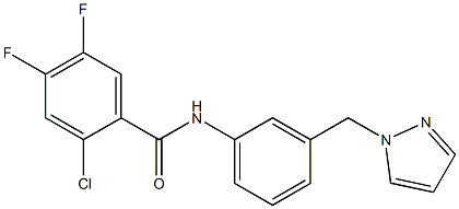 2-chloro-4,5-difluoro-N-[3-(pyrazol-1-ylmethyl)phenyl]benzamide Structure