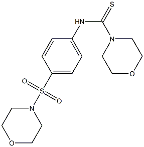 N-(4-morpholin-4-ylsulfonylphenyl)morpholine-4-carbothioamide 구조식 이미지