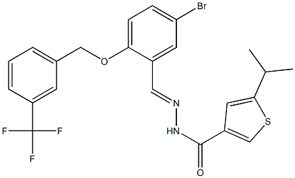 N-[(E)-[5-bromo-2-[[3-(trifluoromethyl)phenyl]methoxy]phenyl]methylideneamino]-5-propan-2-ylthiophene-3-carboxamide Structure