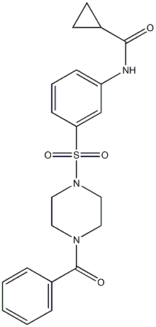 N-[3-(4-benzoylpiperazin-1-yl)sulfonylphenyl]cyclopropanecarboxamide 구조식 이미지