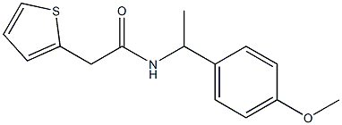 N-[1-(4-methoxyphenyl)ethyl]-2-thiophen-2-ylacetamide 구조식 이미지