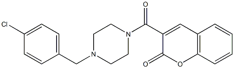 3-[4-[(4-chlorophenyl)methyl]piperazine-1-carbonyl]chromen-2-one 구조식 이미지