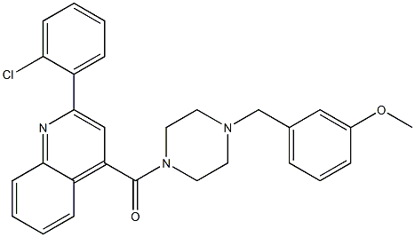 [2-(2-chlorophenyl)quinolin-4-yl]-[4-[(3-methoxyphenyl)methyl]piperazin-1-yl]methanone 구조식 이미지