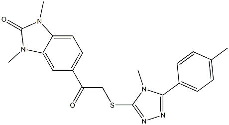 1,3-dimethyl-5-[2-[[4-methyl-5-(4-methylphenyl)-1,2,4-triazol-3-yl]sulfanyl]acetyl]benzimidazol-2-one Structure