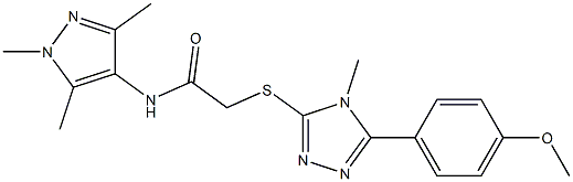 2-[[5-(4-methoxyphenyl)-4-methyl-1,2,4-triazol-3-yl]sulfanyl]-N-(1,3,5-trimethylpyrazol-4-yl)acetamide 구조식 이미지