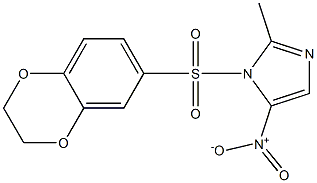 1-(2,3-dihydro-1,4-benzodioxin-6-ylsulfonyl)-2-methyl-5-nitroimidazole 구조식 이미지