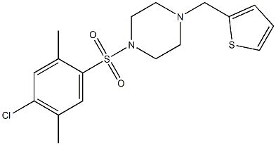 1-(4-chloro-2,5-dimethylphenyl)sulfonyl-4-(thiophen-2-ylmethyl)piperazine Structure