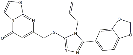 7-[[5-(1,3-benzodioxol-5-yl)-4-prop-2-enyl-1,2,4-triazol-3-yl]sulfanylmethyl]-[1,3]thiazolo[3,2-a]pyrimidin-5-one Structure