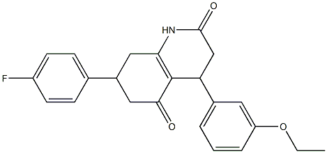 4-(3-ethoxyphenyl)-7-(4-fluorophenyl)-1,3,4,6,7,8-hexahydroquinoline-2,5-dione 구조식 이미지