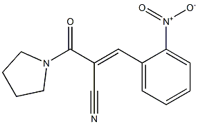 (E)-3-(2-nitrophenyl)-2-(pyrrolidine-1-carbonyl)prop-2-enenitrile 구조식 이미지