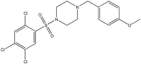 1-[(4-methoxyphenyl)methyl]-4-(2,4,5-trichlorophenyl)sulfonylpiperazine Structure