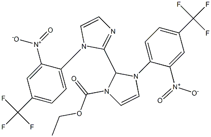 ethyl 3-[2-nitro-4-(trifluoromethyl)phenyl]-2-[1-[2-nitro-4-(trifluoromethyl)phenyl]imidazol-2-yl]-2H-imidazole-1-carboxylate 구조식 이미지