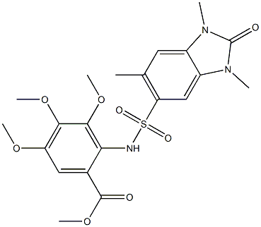 methyl 3,4,5-trimethoxy-2-[(1,3,6-trimethyl-2-oxobenzimidazol-5-yl)sulfonylamino]benzoate 구조식 이미지