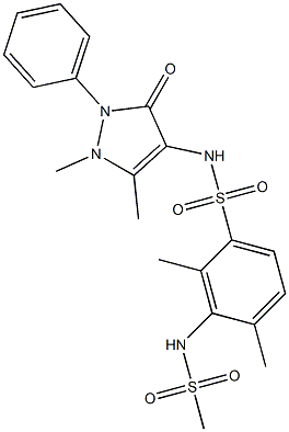 N-(1,5-dimethyl-3-oxo-2-phenylpyrazol-4-yl)-3-(methanesulfonamido)-2,4-dimethylbenzenesulfonamide 구조식 이미지