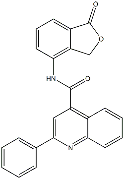 N-(1-oxo-3H-2-benzofuran-4-yl)-2-phenylquinoline-4-carboxamide 구조식 이미지