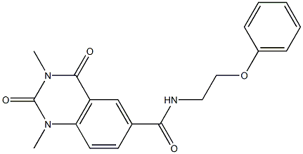 1,3-dimethyl-2,4-dioxo-N-(2-phenoxyethyl)quinazoline-6-carboxamide Structure